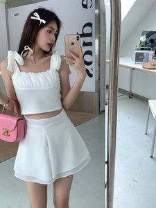 ANNA KNOT TIE SHEER TOP IN WHITE UQ MADE