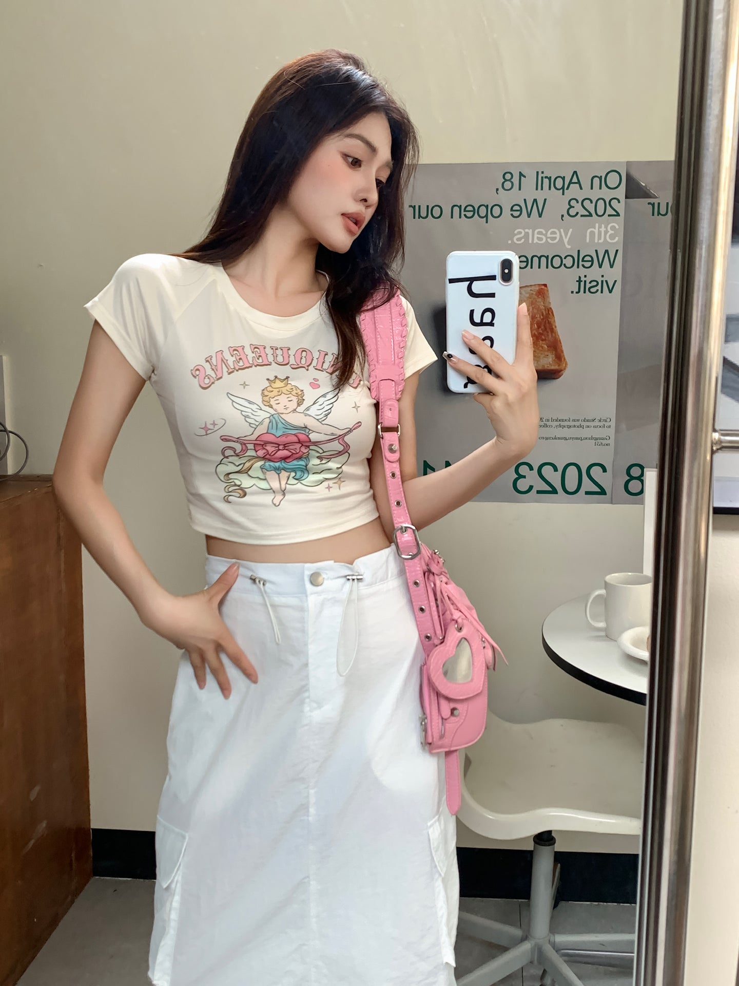 UU QUEEN BABY ANGEL CROP TOP BEIGE