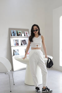 UU BUNNY SINGLET TOP IN WHITE