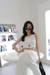 UU BUNNY SINGLET TOP IN WHITE