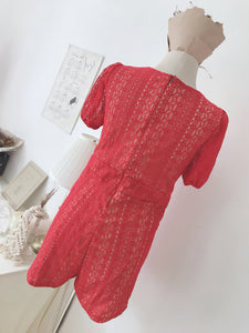 LACE JUMPSUIT in RED