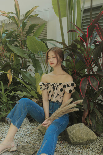 CECI POLKADOT LINEN TOP #UQMADE (1843615170595)